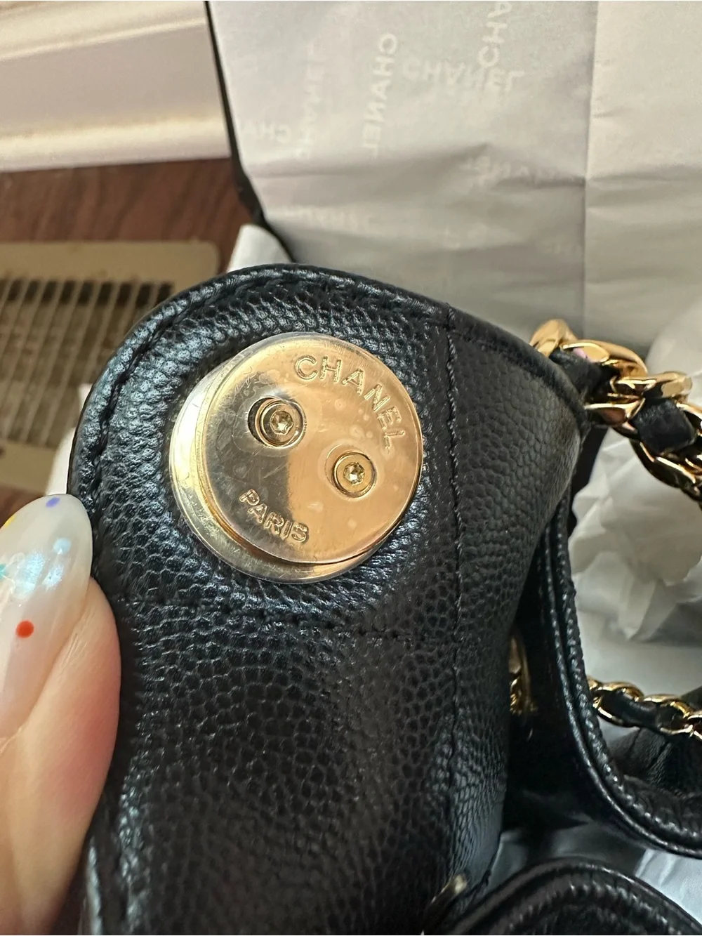CHANEL 25 mini Black Quilted Leather Shoulder Bag with shinny Gold hardware
